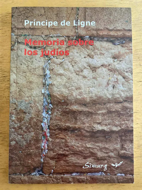 Tapa de Memoria Sobre Los Judios - Principe De Ligne (k3)