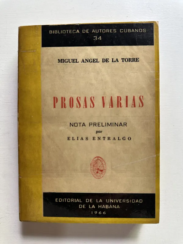 Tapa de Prosas varias - De la Torre Miguel angel (4G1)