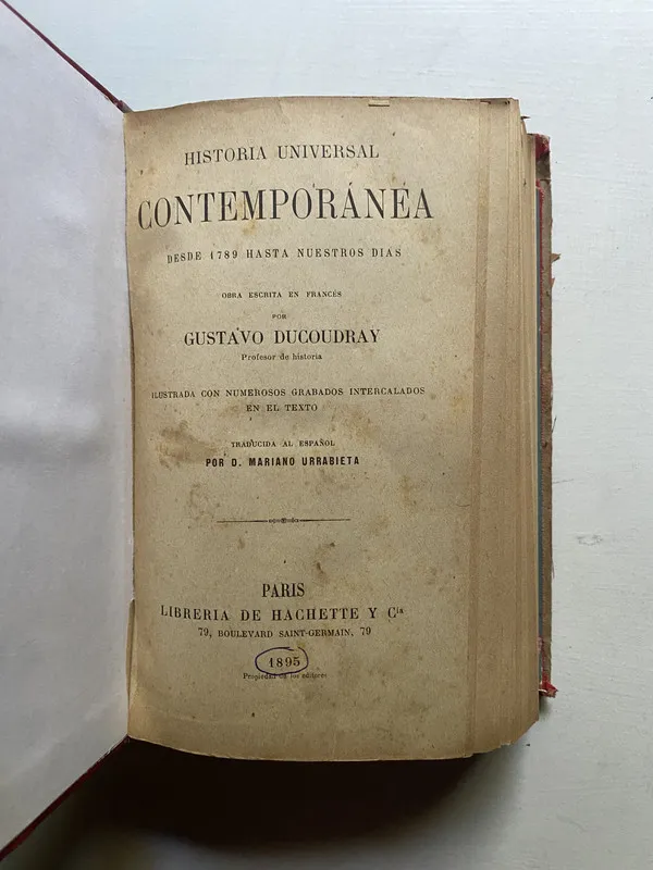 Tapa de Historia universal contemporánea - Ducoudray, Gustavo (4d6)