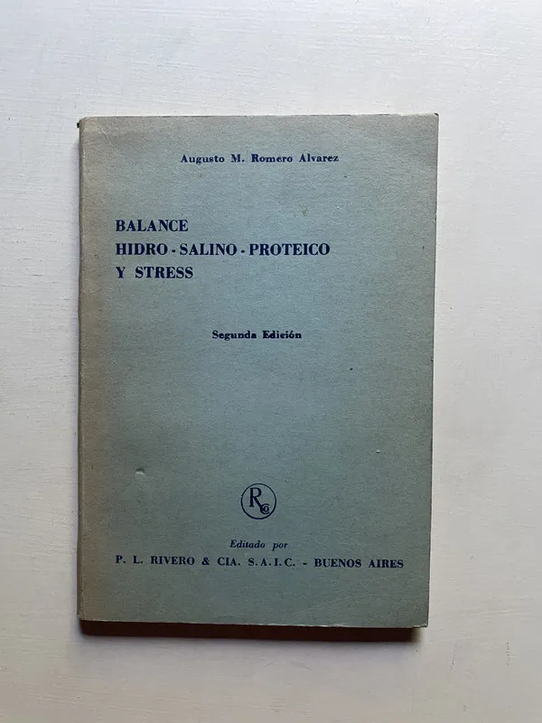 Balance hidro-salino-protéico y stress- Romero Álvarez (4d6