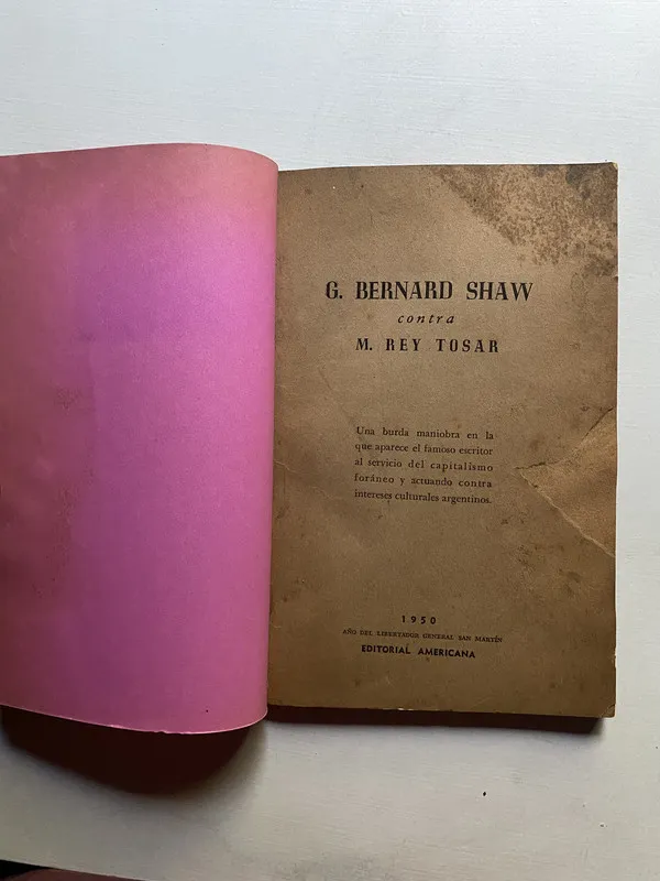 G. Bernard Shaw contra M. Rey Tosar - (4d6)
