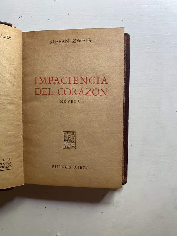 Tapa de Impaciencia del corazon - Zweig Stefan (4d4)