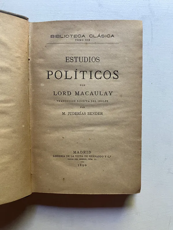 Estudios politicos - Lord Macaulay (4d3)