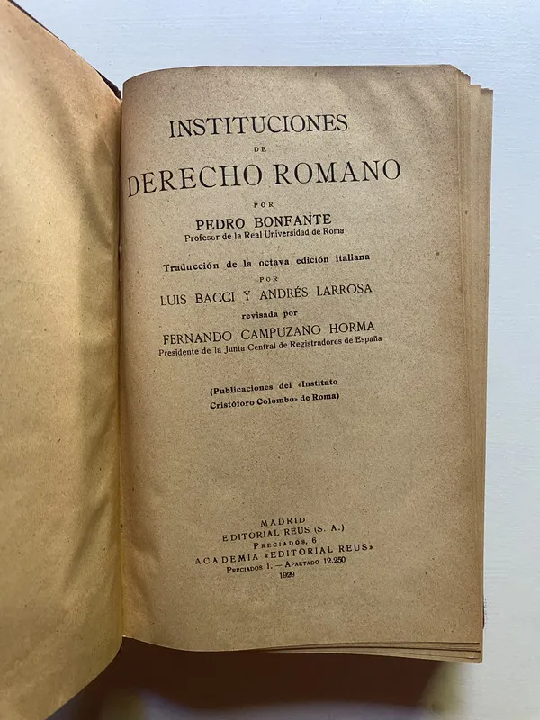 Instituciones de derecho romano - Bonfante Pedro (4d3)