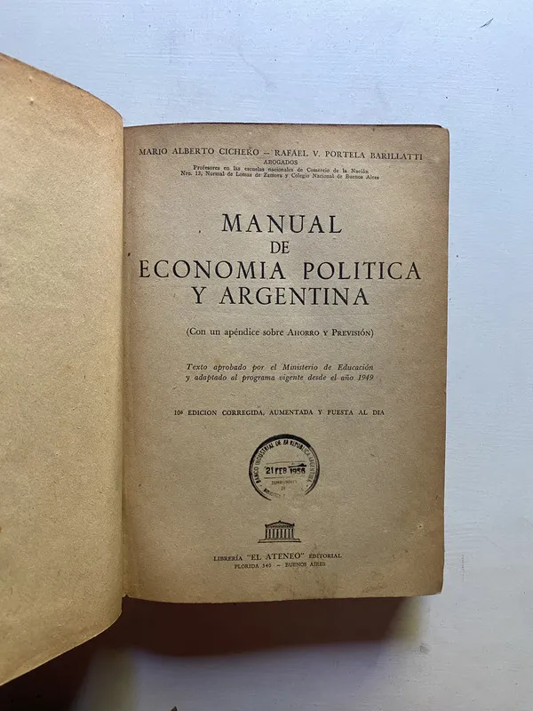 Tapa de Manual de economia politica y argentina - Cichero (4d2)