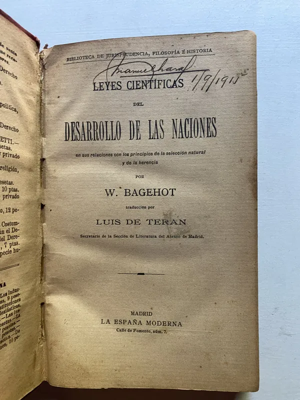 Leyes cientificas del desarrollo de las - Bagehot (4d2)