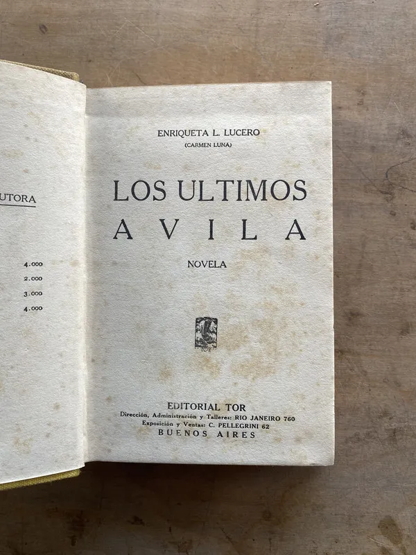 Tapa de Los ultimos avila - Lucero Enriqueta L. (pp1)