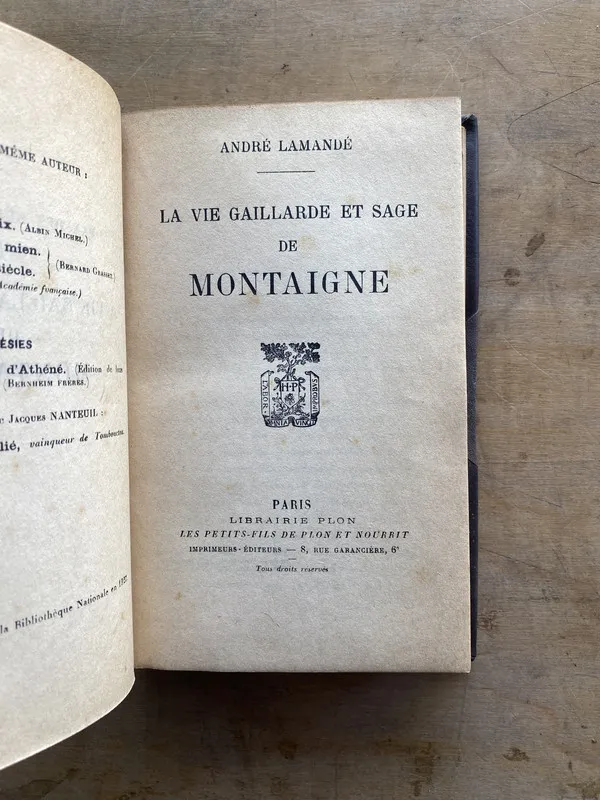 La vie gaillarde et sage de montaigne - Lamande Andre (pp1)