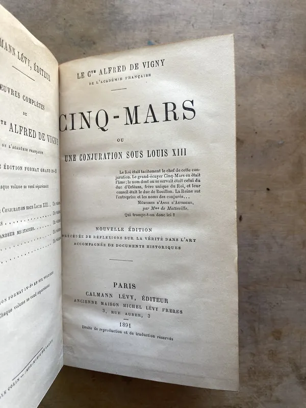 Cinq-mars ou une conjuration sous Louis - De Vigny (pp1)