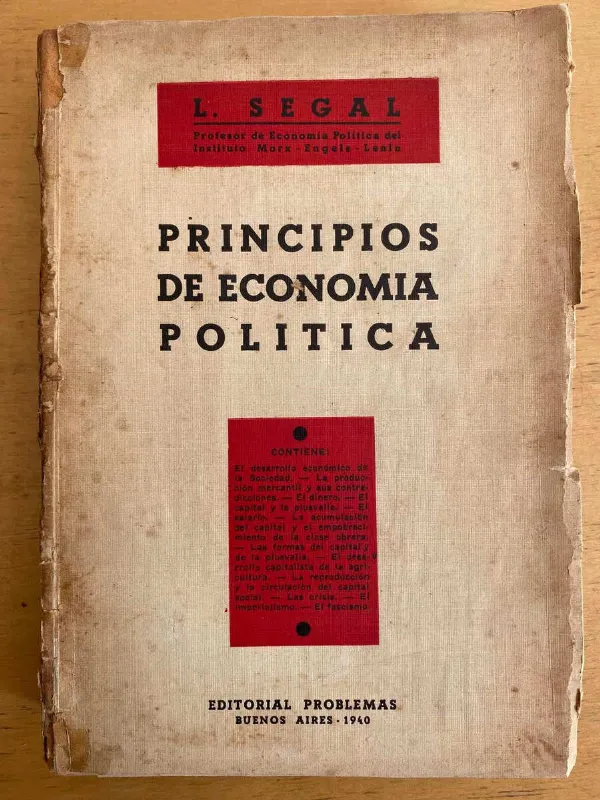 Principios De Economia Politica - Segal, L. (j3)