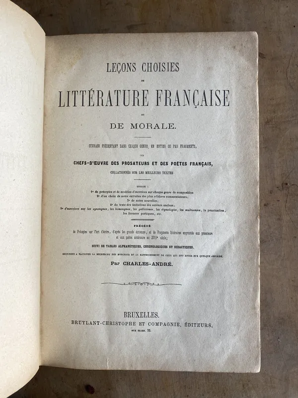 Lecons choisies de litterature francaise et de - Andre (mm4