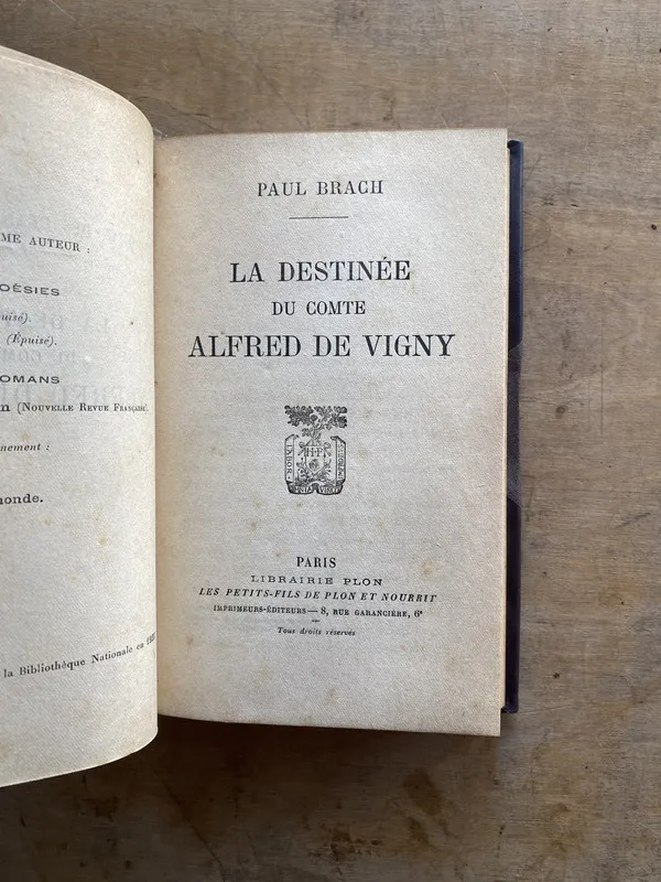 La destinee du comte Alfred de Vigny - Brachi Paul (pp2)