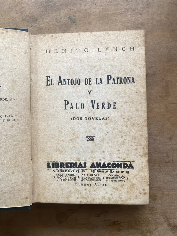 Tapa de El antojo de la patrona y palo verde - Lynch Benito (mm6)