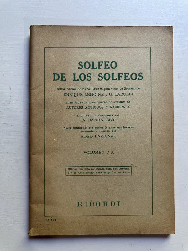 Solfeo de los solfeos Vol. 1° A - Danhauser (4c6)