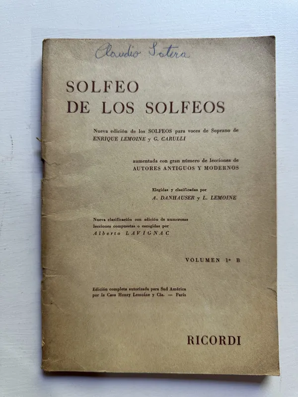 Solfeo de los solfeos Vol. 1° B - Danhauser (4c6)