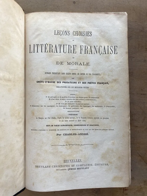 Lecons choisies de litterature francaise et de - Andre (w0)