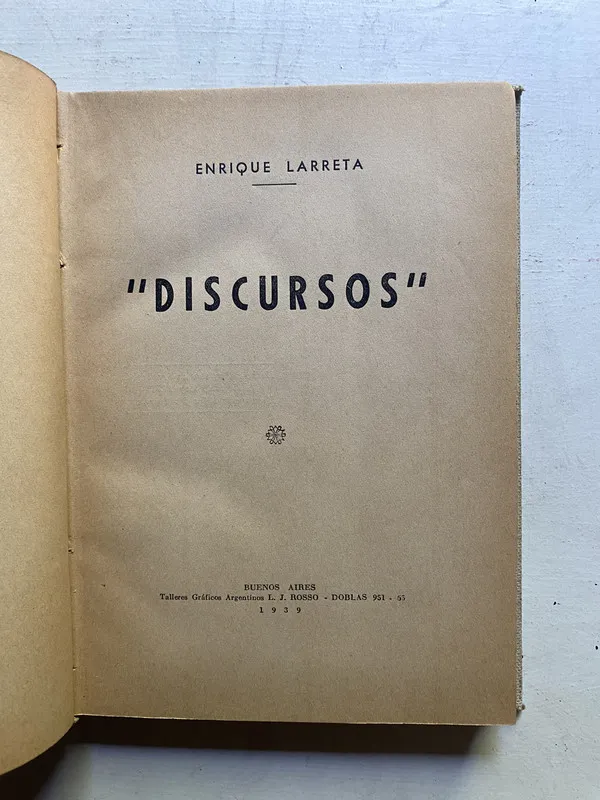 Tapa de Discursos - Larreta Enrique (4c3)