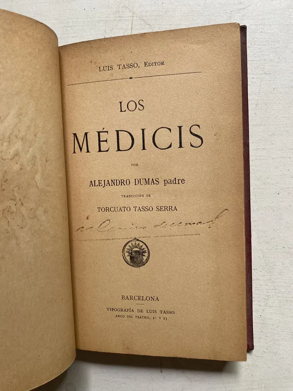 Tapa de Los medicis - Dumas Alejandro padre (4j6)