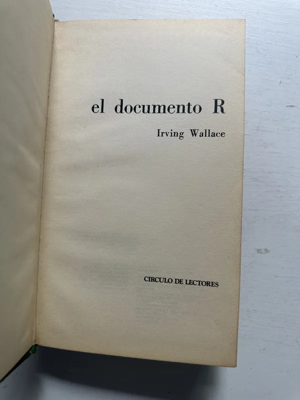 Tapa de El documento R - Wallace Irving (4N1)