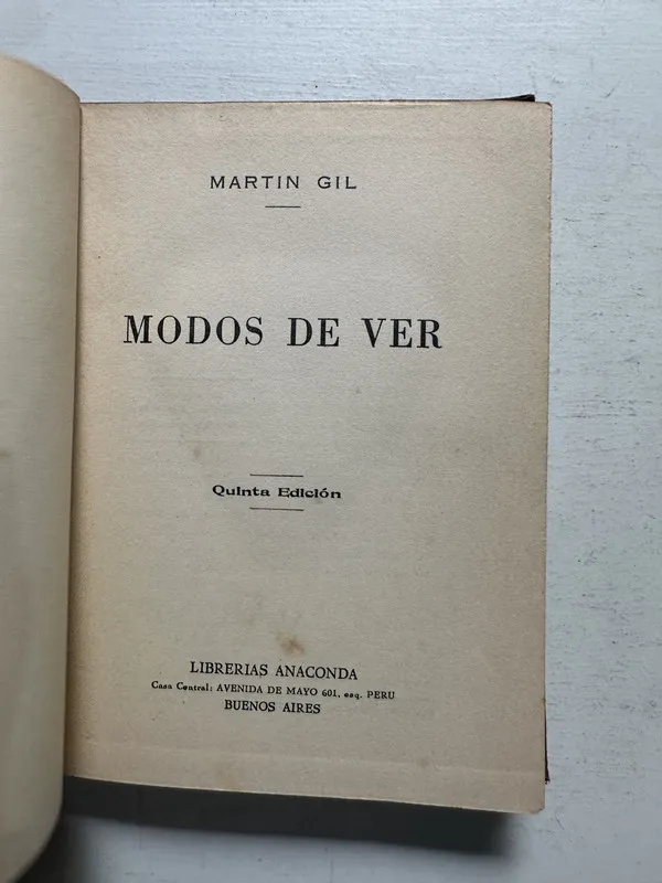 Tapa de Modos de ver - Gil Martín (4N1)