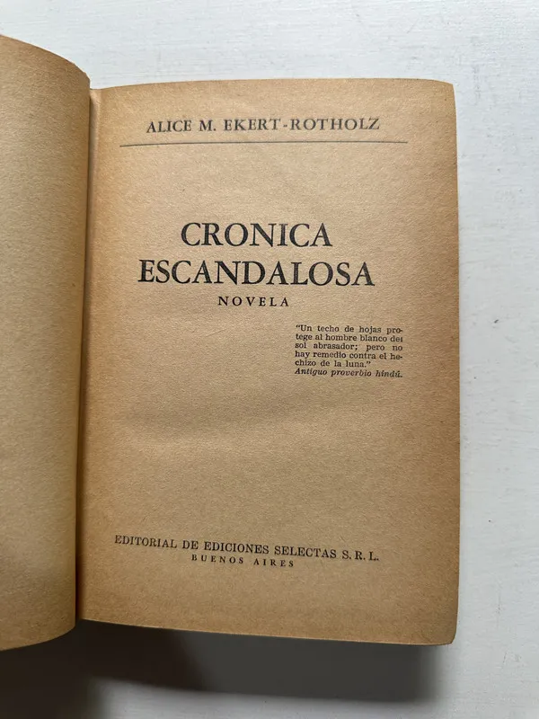 Crónica escandalosa - Ekert-Rotholz Alice M. (4N5)