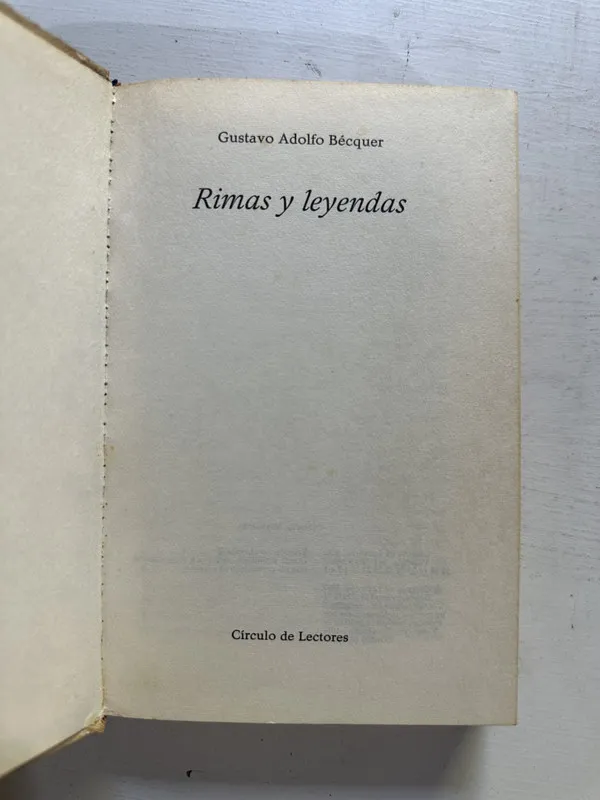 Rimas y leyendas - Bécquer Gustavo Adolfo (4N7)