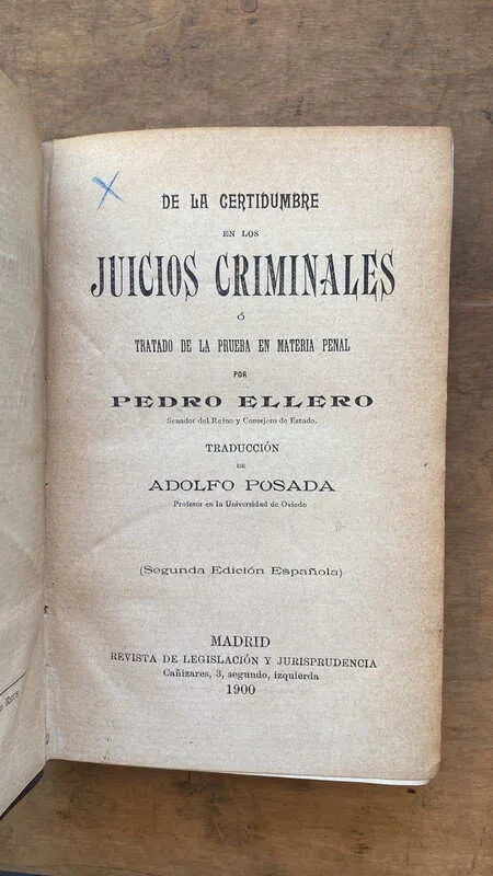 De La Certidumbre De Los Juicios Criminales O- Ellero (gg5)