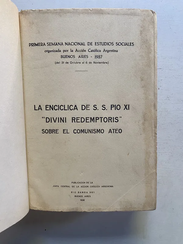 La enciclica de S. S. Pio XI "divini redemptoris" sobr (4e1