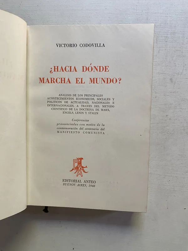 Tapa de ¿Hacia donde marcha el mundo? - Codovilla Victorio (4e2)