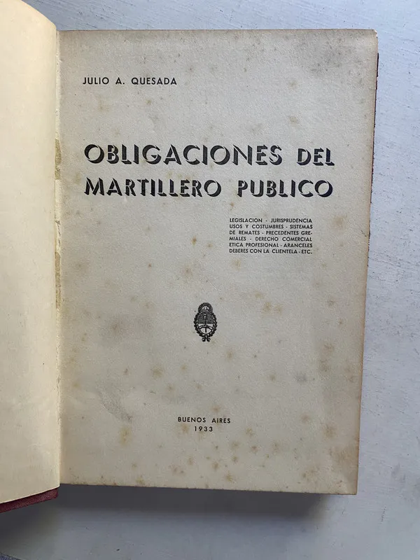 Obligaciones del martillero publico - Quesada (4e2)