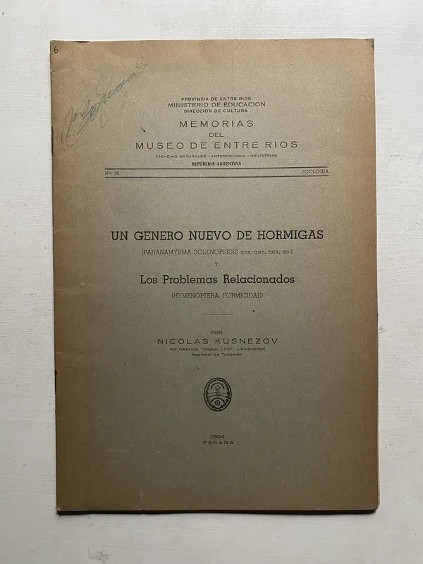 Un genero nuevo de hormigas - Kusnezov Nicolas (4e3)