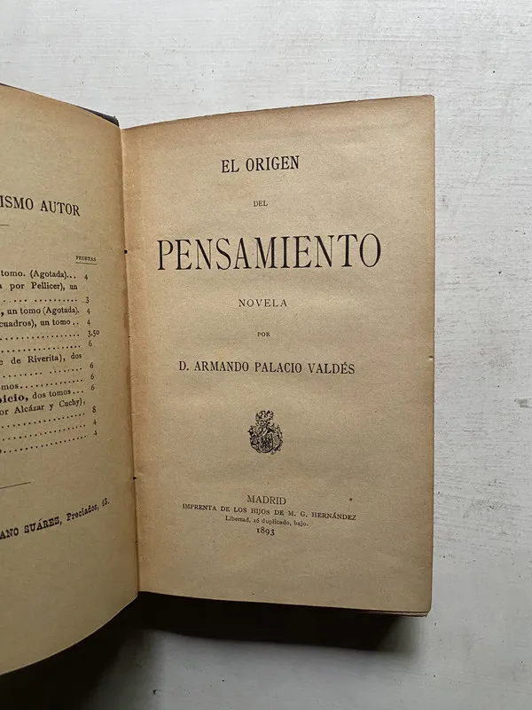 El origen del pensamiento - Palacio Valdes D. Armando (4e3)