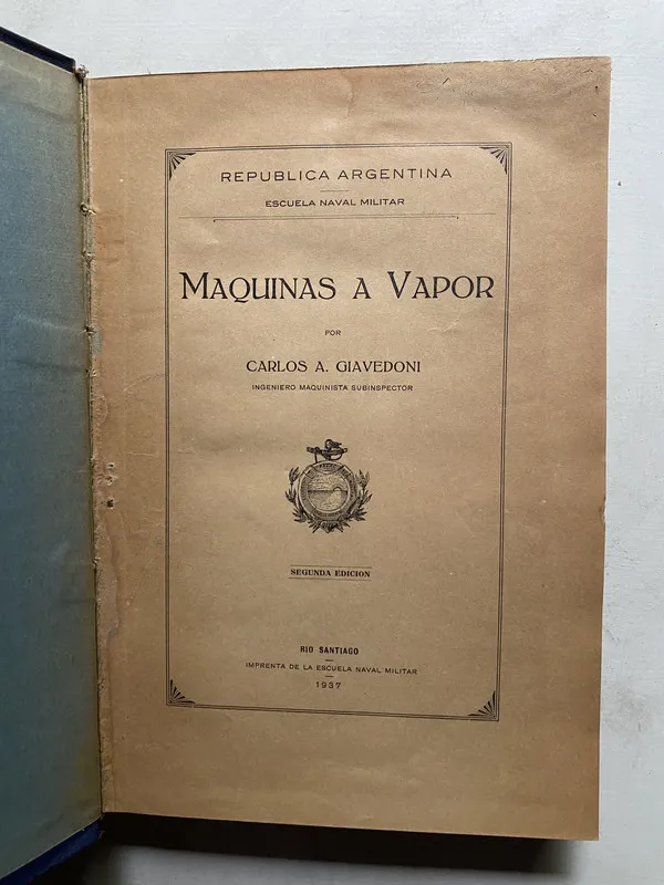 Tapa de Maquinas a vapor - Giacvedoni Carlos A. (4e5)