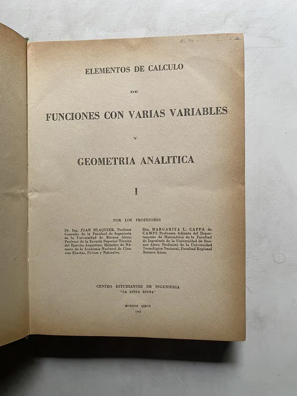 Elementos de calculo de funciones con - Blaquier (4e6)
