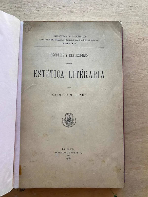 Tapa de Escolios Y Reflexiones Sobre Estetica Literaria - Bonet (A3)