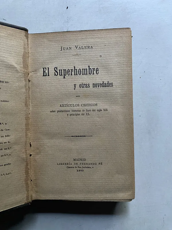 Tapa de El Superhombre y otras novedades - Valera Juan (4k3)