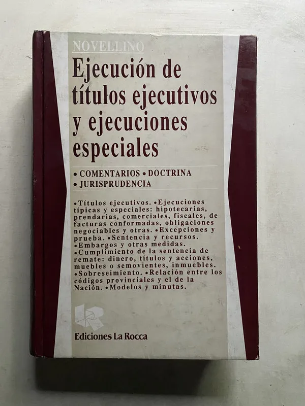 Tapa de Ejecucion de titulos ejecutivos y - Novellino (4k2)