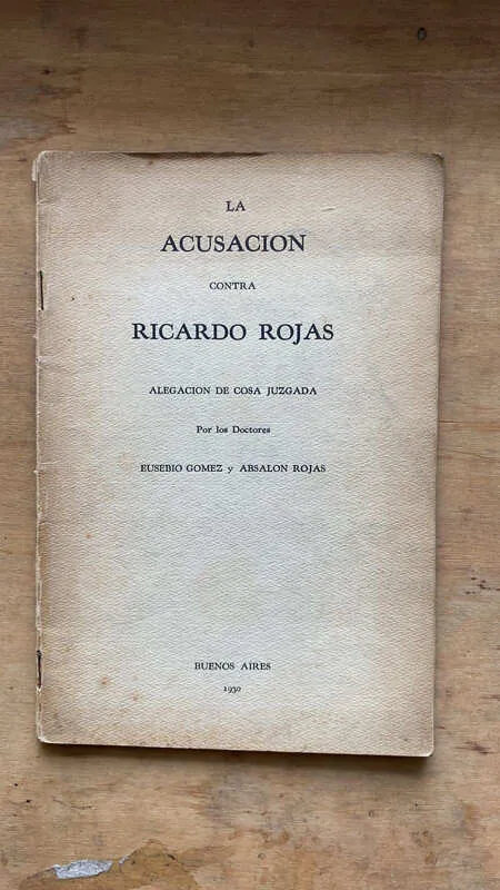 Tapa de La Acusacion Contra Ricardo Rojas (a1)