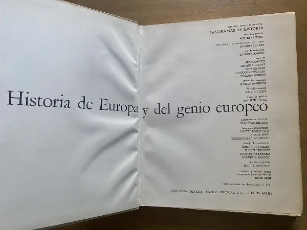 Historia de Europa y del genio europeo - Laffont (3z7)