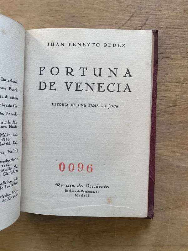 Fortuna de Venecia - Perez Juan Beneyto (3z3)