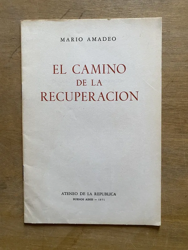 Tapa de El camino de la recuperacion - Amadeo Mario (3z1)