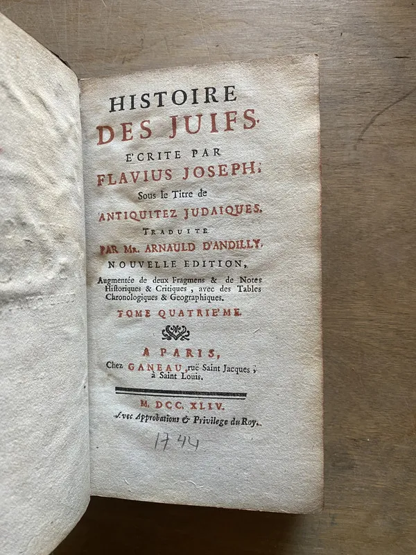 Histoire des Juifs Tomo IV - Josephus Flavius (3y6)