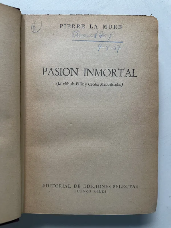 Pasion inmortal - La Mure Pierre (4S1)