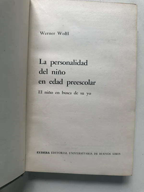 La personalidad del niño en edad preescolar - Wolff (4S1)