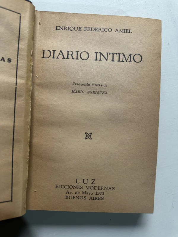 Diario intimo - Amiel Enrique Federico (4S1)