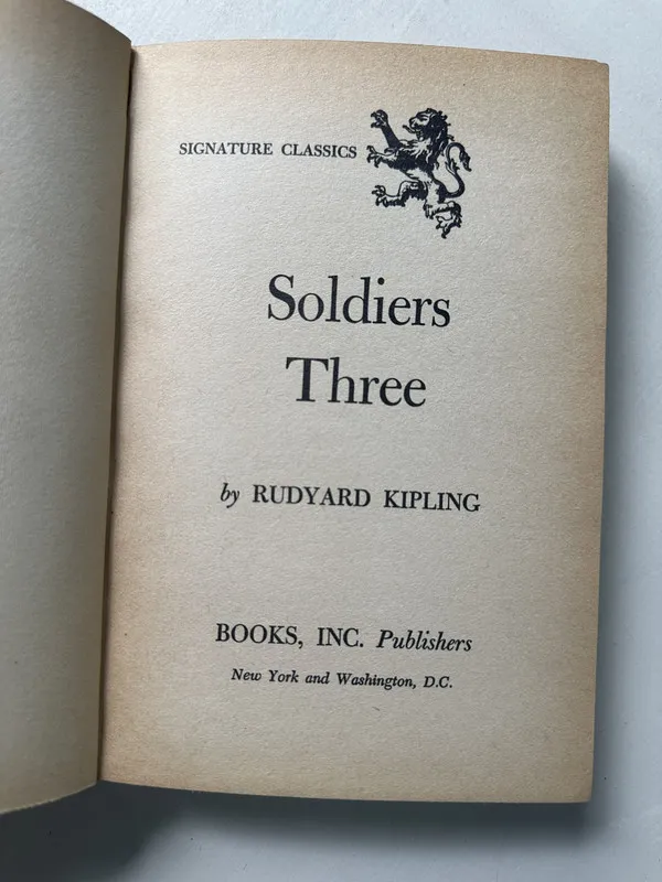 Tapa de Soldiers Three - Kipling Rudyard (4S2)