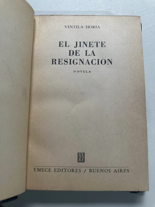 Tapa de El jinete de la resignacion - Horia Vintila (4S2)