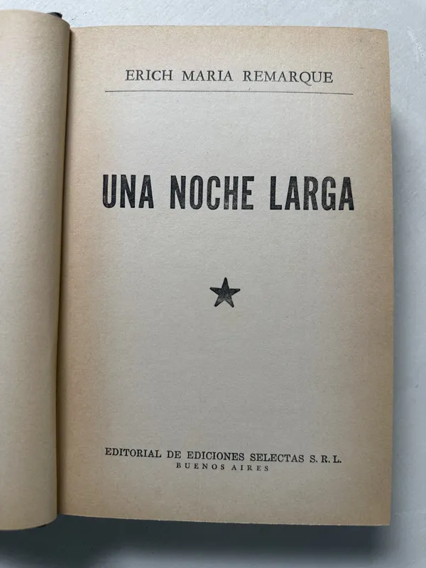 Tapa de Una noche larga - Remarque Erich Maria (4S2)