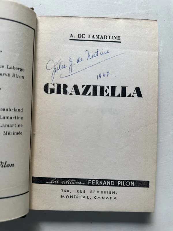 Graziella - Lamartine Alphonse de (4S3)