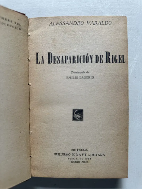 La desaparicion de Rigel - Varaldo Alessandro (4S3)